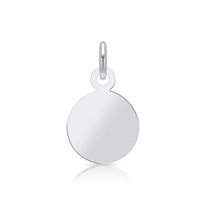 Small round sterling silver pendant engravable