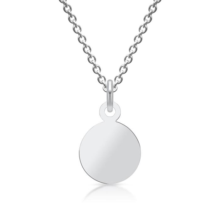 Small round sterling silver pendant engravable