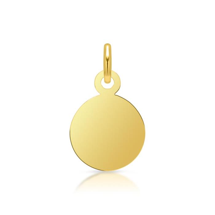 Small round gold plated pendant engravable