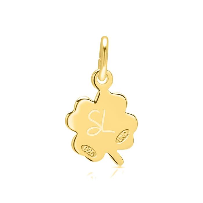 Sterling silver pendant clover gold-plated