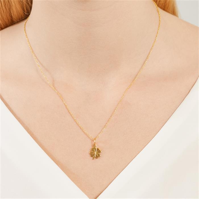 Sterling silver pendant clover gold-plated