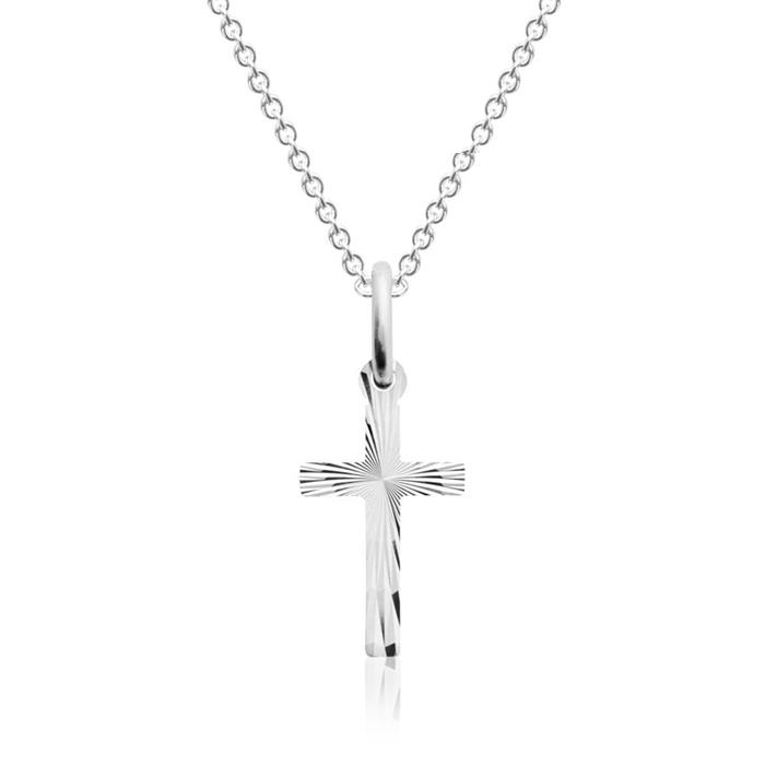 Silver cross necklace with pendant