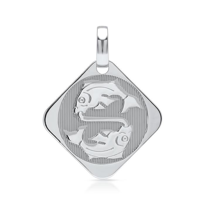 Cadena de plata signo zodiacal piscis