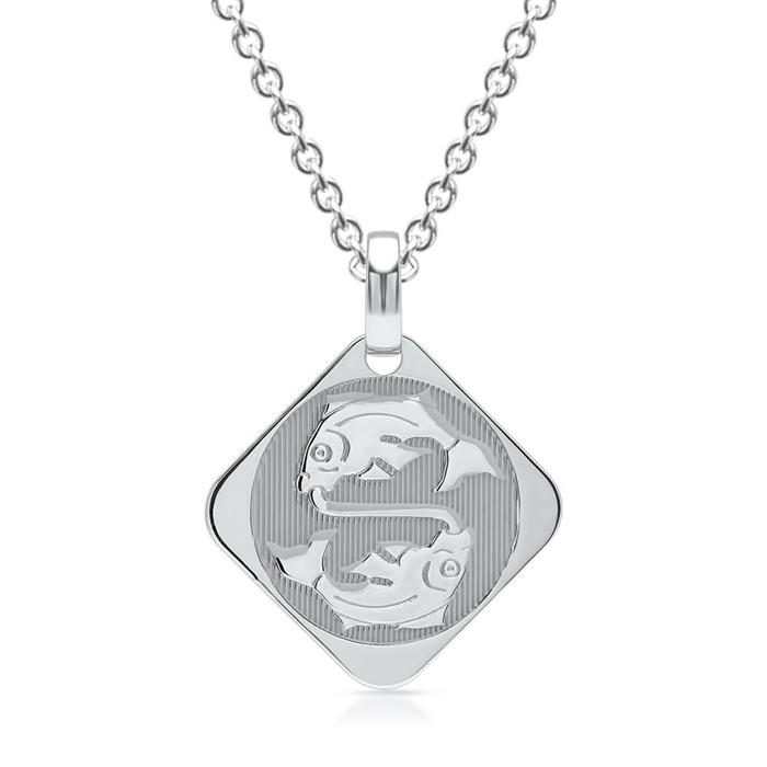 Sterling silver pendant zodiac sign pisces