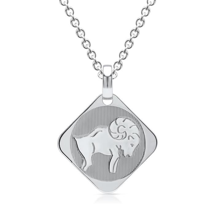 Cadena de plata signo zodiacal aries