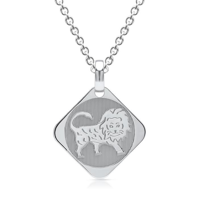 Silver necklace zodiac sign leo