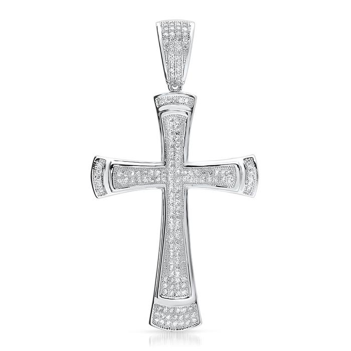 Cross pendant sterling silver with zirconia