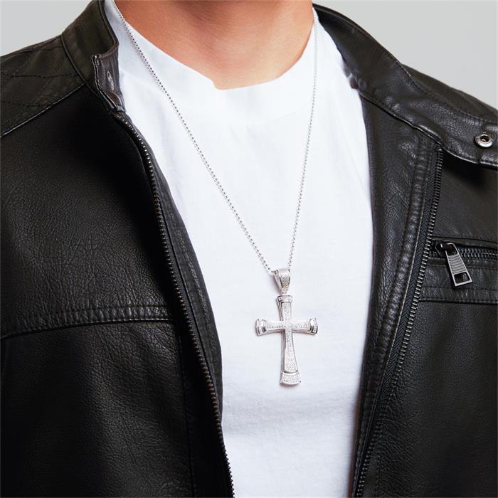 Cross pendant sterling silver with zirconia