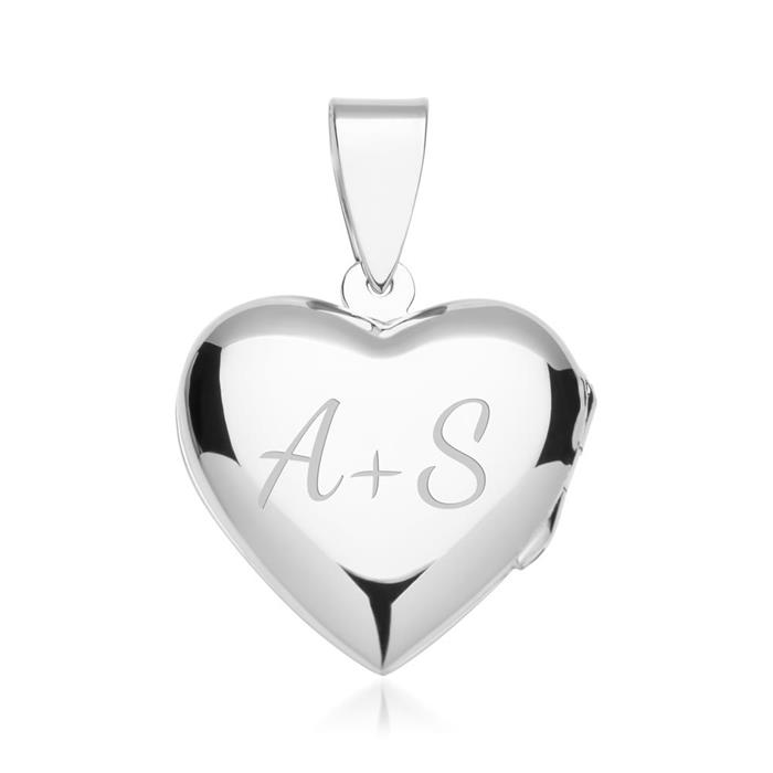 Sterling heart-shaped silver necklace with locket