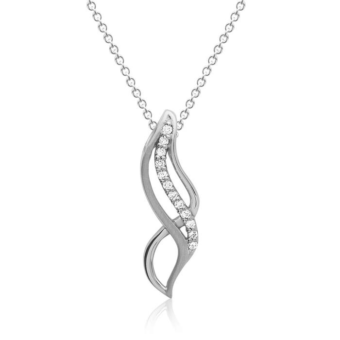 Silver necklace incl pendant zirconia