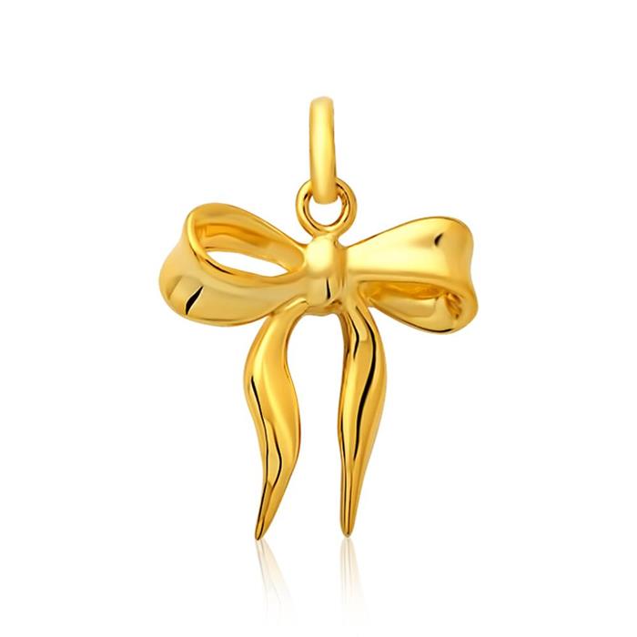 Contemporary sterling silver pendant bow gold plated