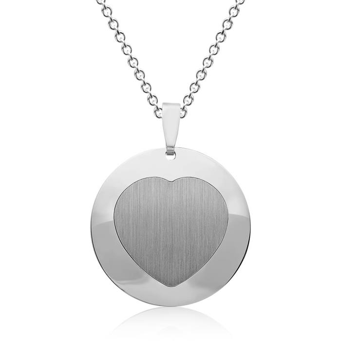 Zilveren hanger gerhodineerd hartvormig