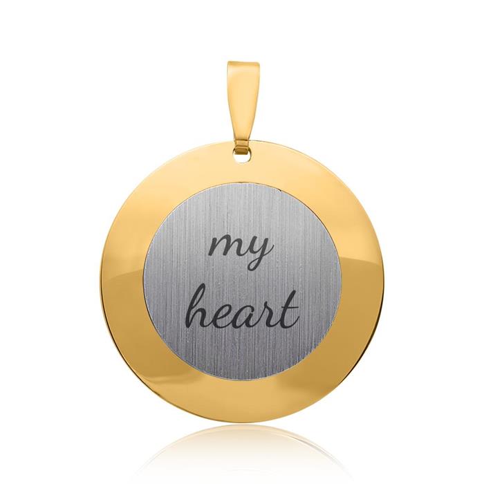 Pendant sterling silver bicolor gold plated