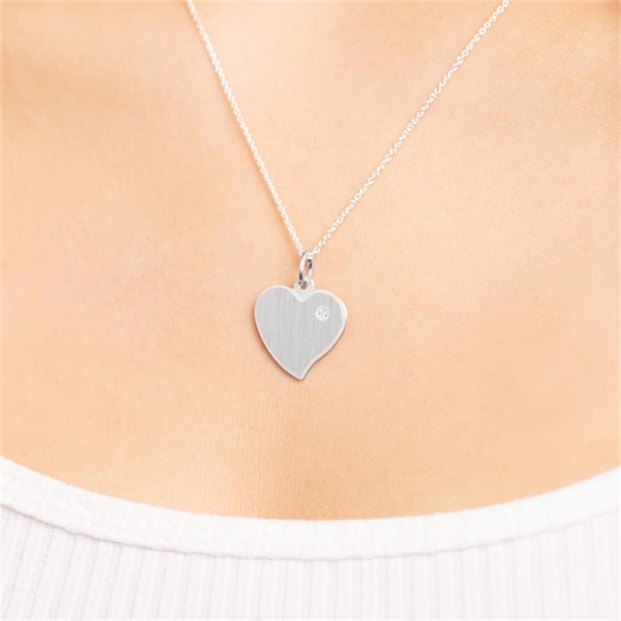 Sterling Silver Necklace Frosted Pendant