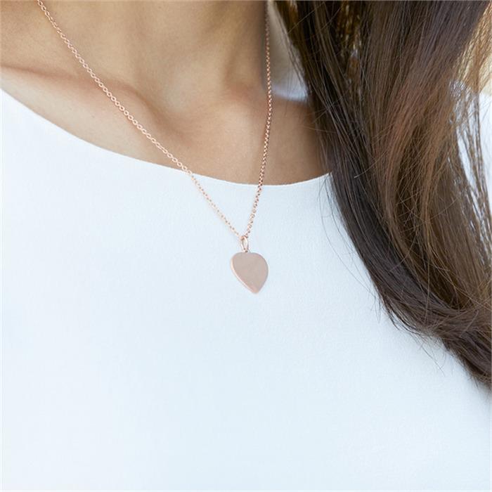 Silver necklace rose incl. heart pendant