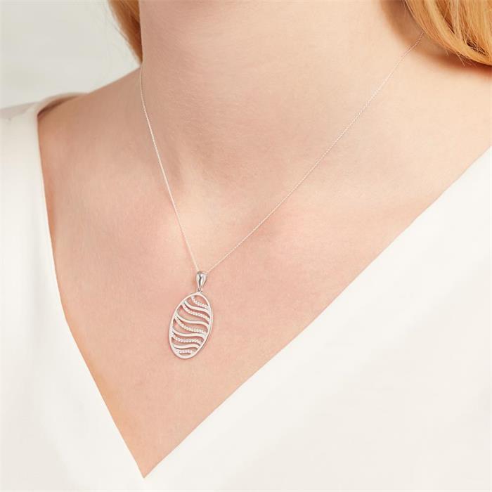 Sterling silver necklace with Oval pendant