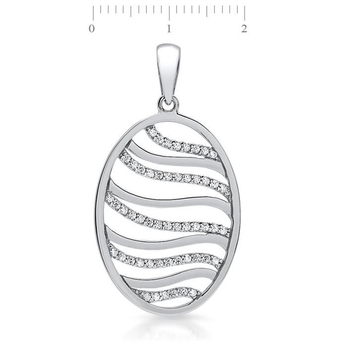 Sterling silver necklace with Oval pendant