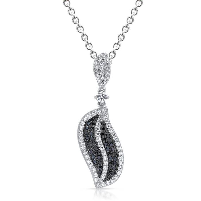 Silver necklace incl. pendant with zirconia trimming