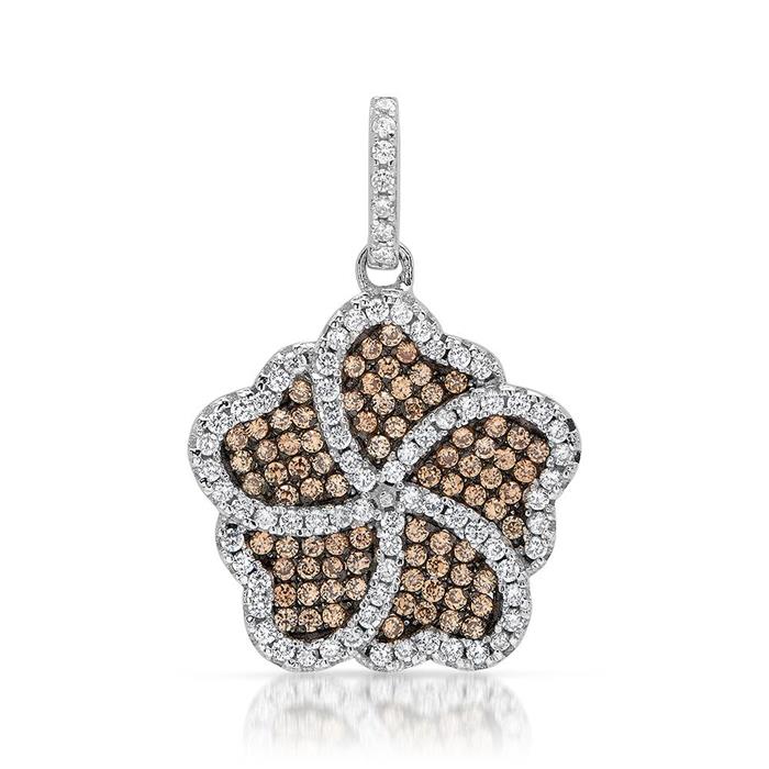 Silber Halskette mit Anhänger in Blütenform