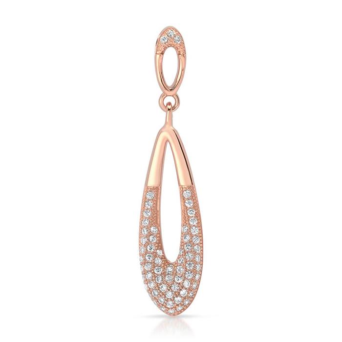 Rose gold plated silver necklace including pendant