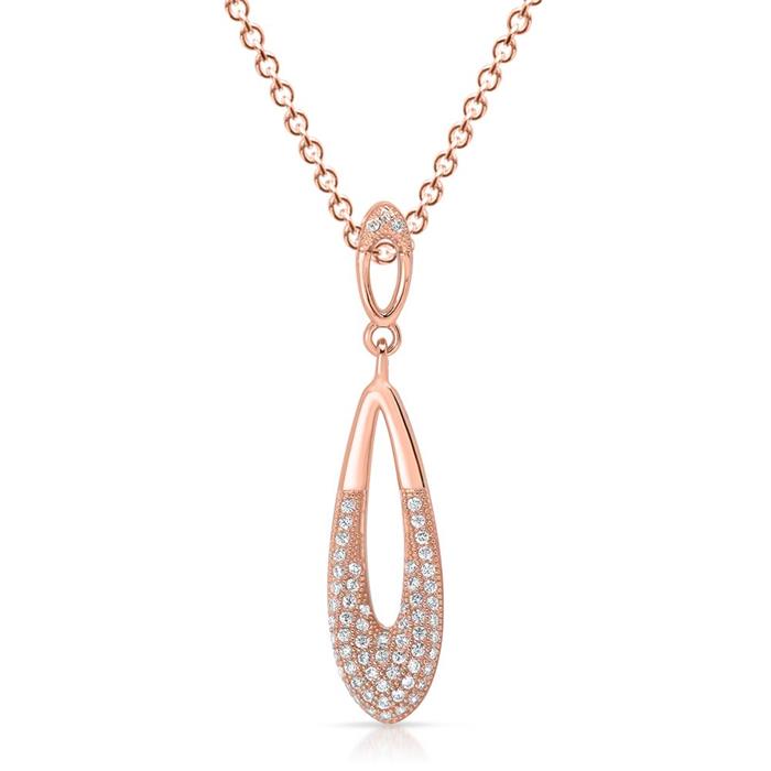 Rose gold plated silver necklace including pendant
