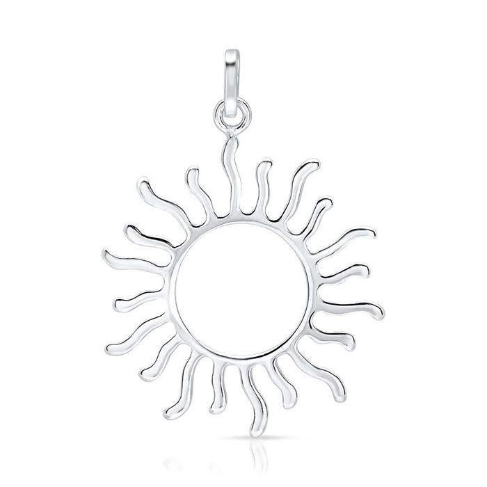 Sterling silver necklace with sun pendant