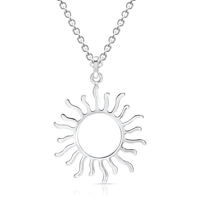 Sterling silver necklace with sun pendant
