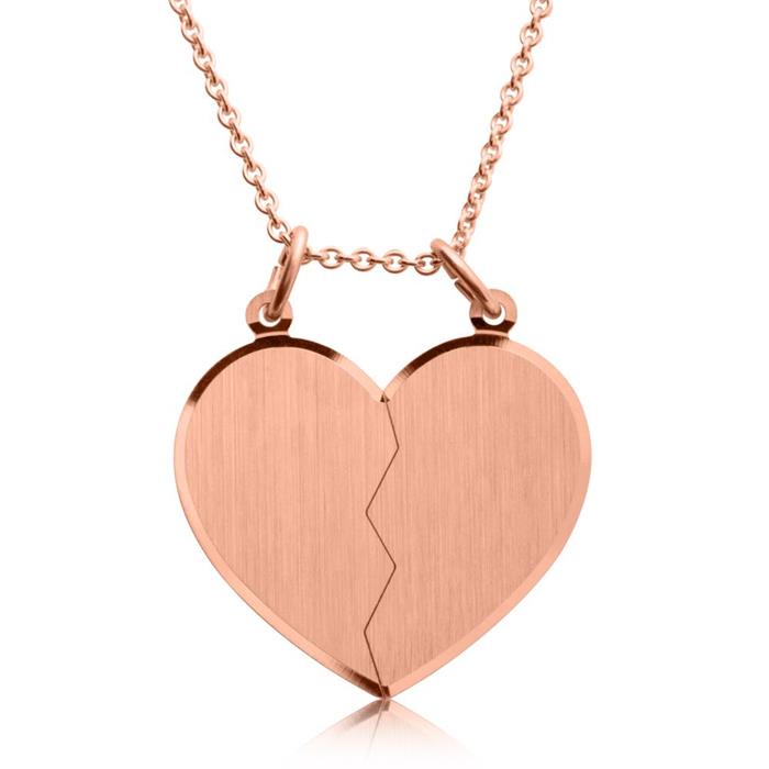 Engravable Heart Pendant Sterling Silver Pink