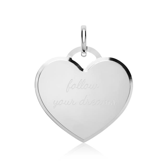 Noble Silver Heart-Shaped Pendant Sterling Silver