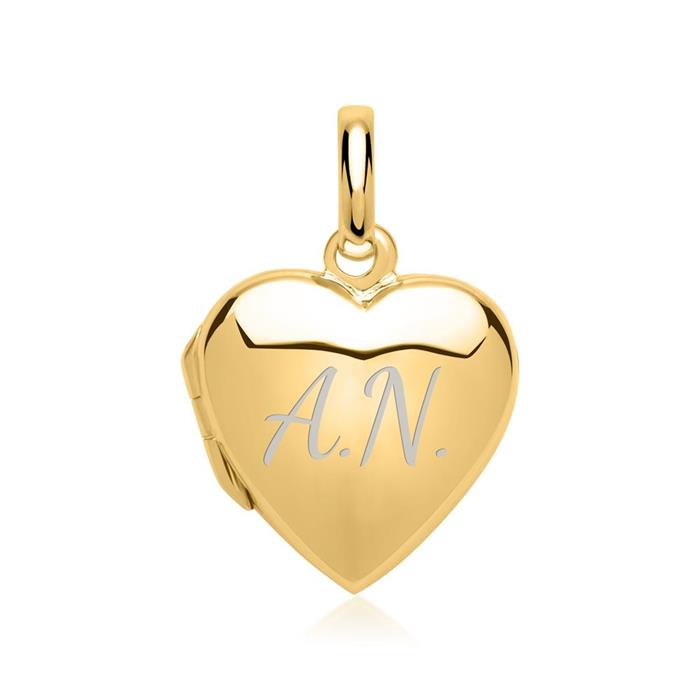 Sterling sterling silver necklace heart locket gold plated