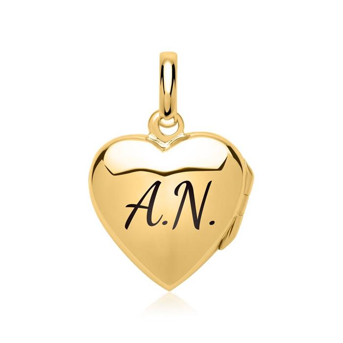 Sterling silver heart locket engravable gold plated