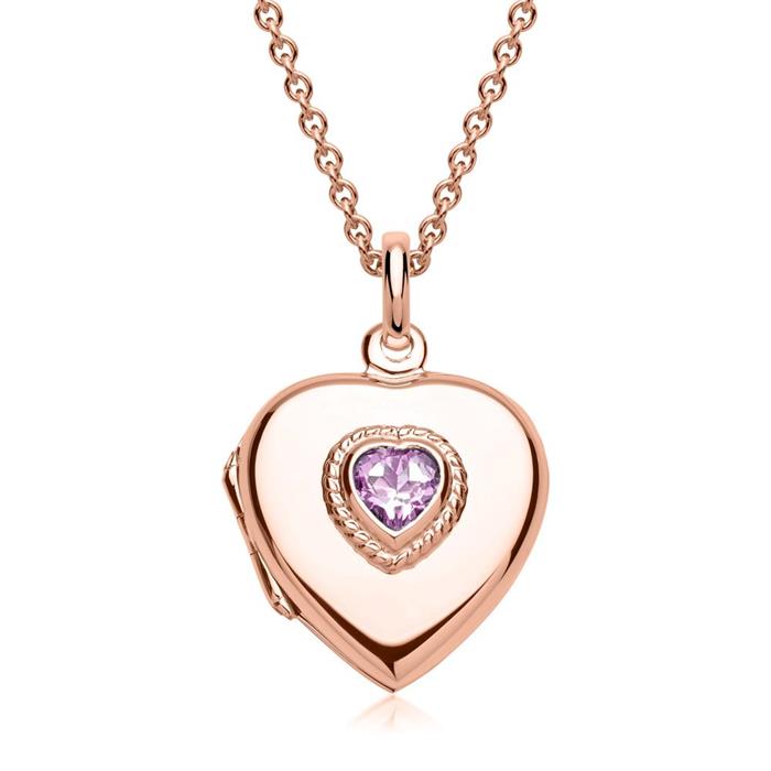 Heart Locket Rose With Stone Trimming Gravure Option