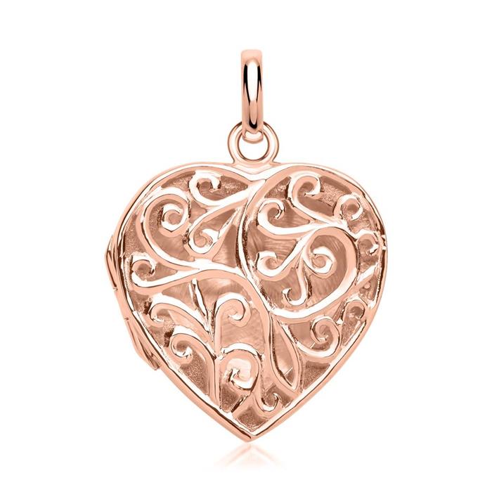 Necklace elegant heart decorations rose