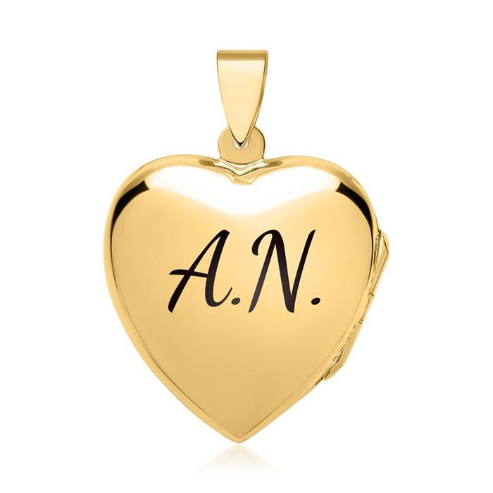 Necklace Large Heart Locket Gold Plated