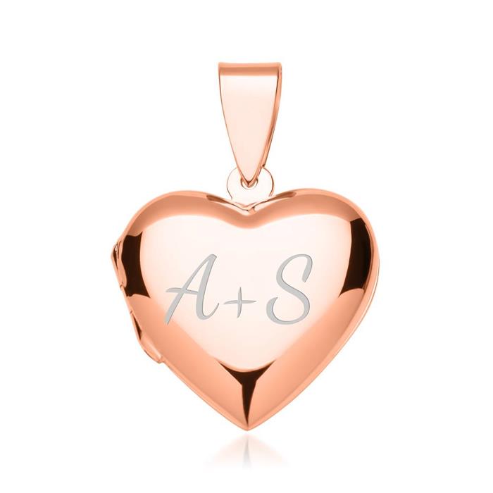 Necklace with rose gold plated heart locket