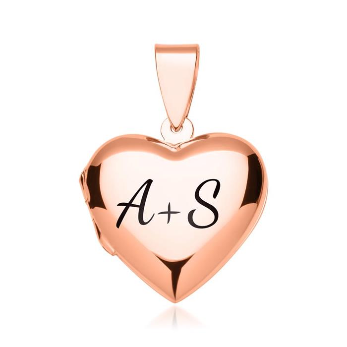 Necklace with rose gold plated heart locket