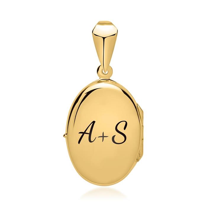 Oval Locket Sterling Silver Gold Plated