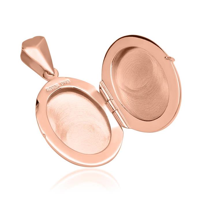 Necklace with Oval locket rose gold plated