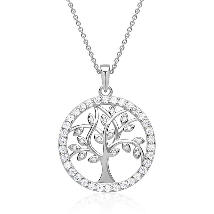 Tree Of Life Pendant Sterling Silver Zirconia