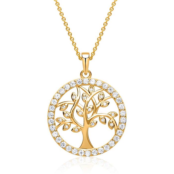 Gold plated tree of life pendant silver