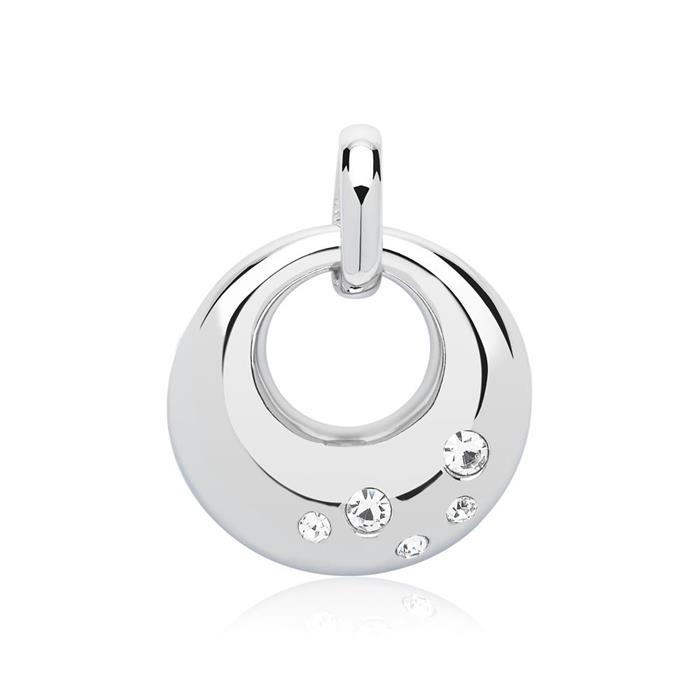 Pendant sterling silver high gloss polished with zirconia