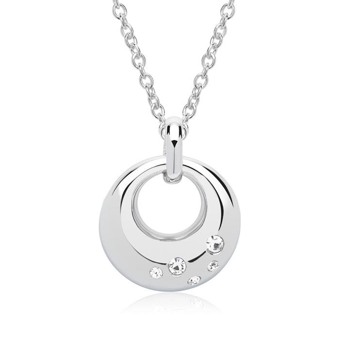 Pendant sterling silver high gloss polished with zirconia