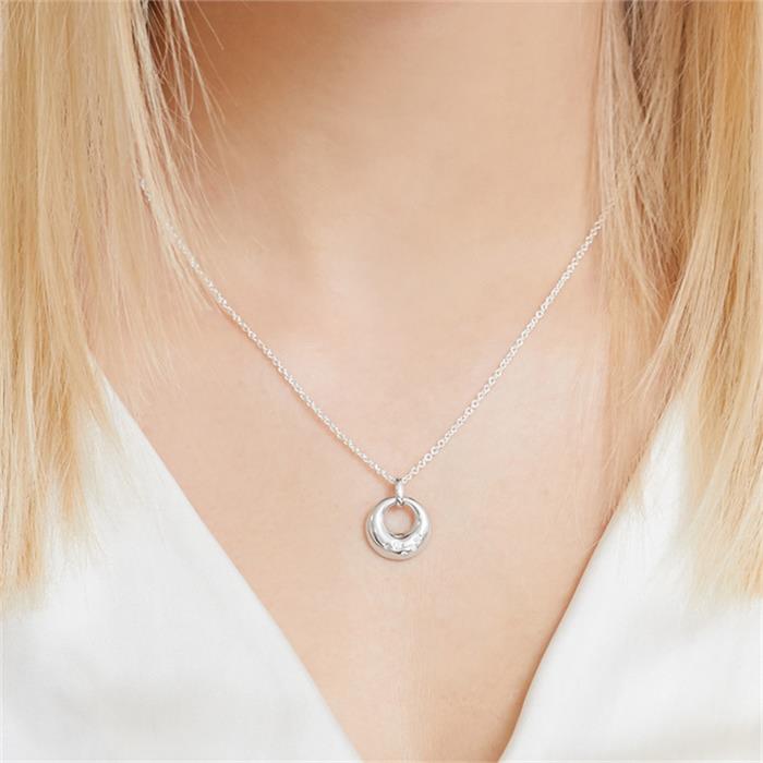 Necklace pendant starry sky sterling silver zirconia