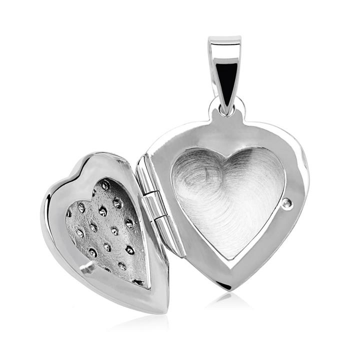 Engraving locket heart sterling silver including chain