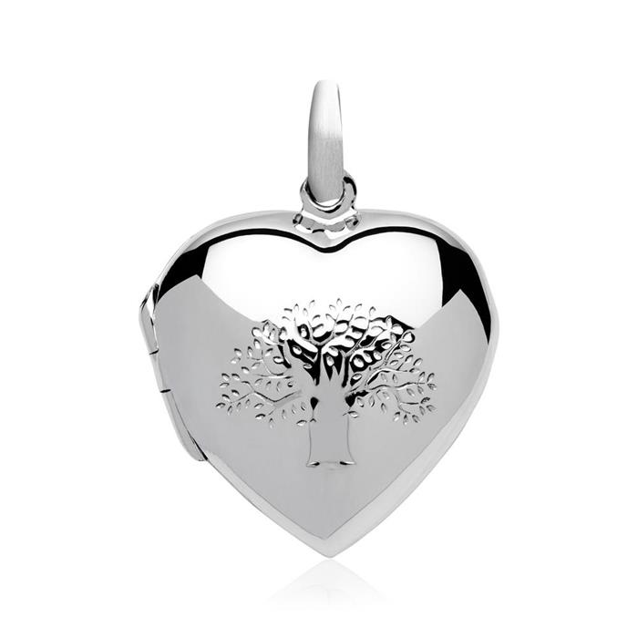 Sterling silver locket tree of life engraving with chain