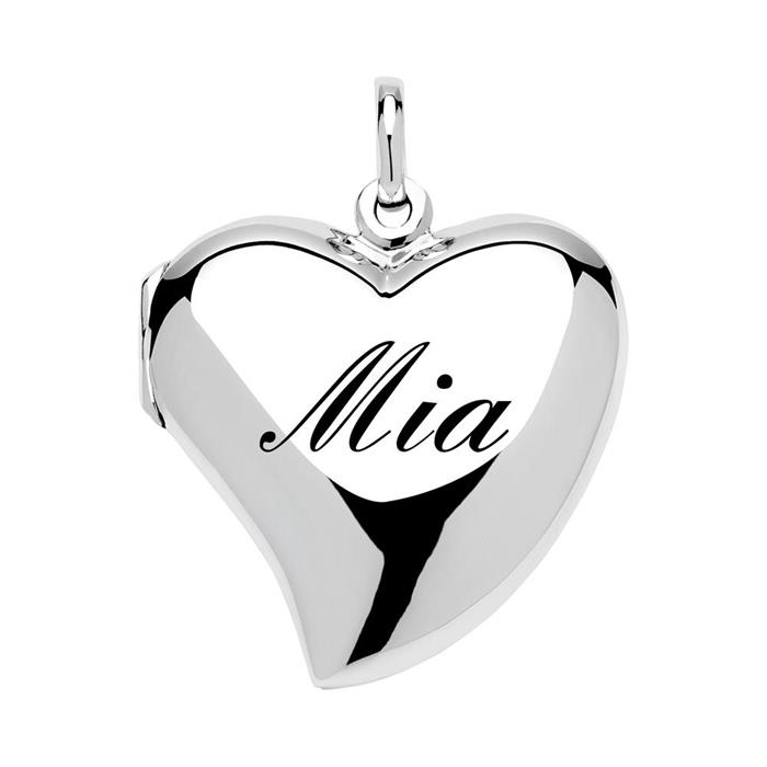 Locket in heart design sterling silver engravable