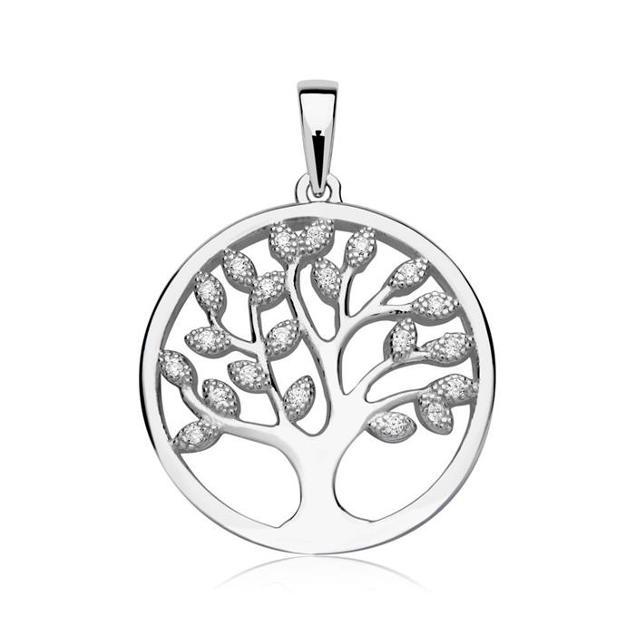 Colgante de plata 925 árbol de la vida circonita