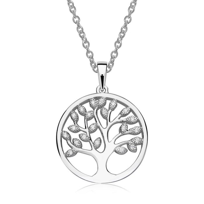 Sterling sterling silver pendant tree of life zirconia