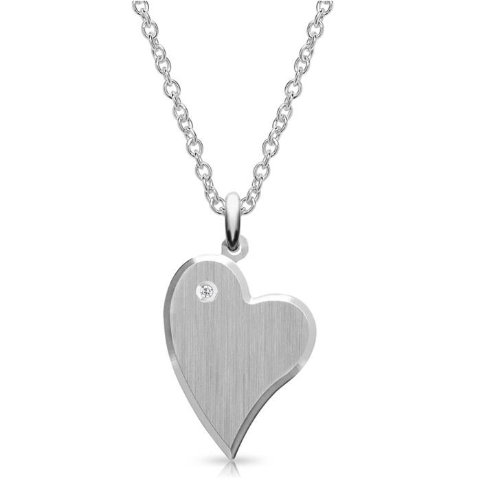 Sterling silver id pendant diamond necklace