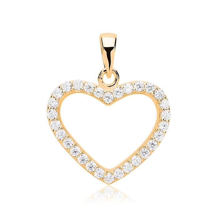 Pendant heart gold-plated sterling silver